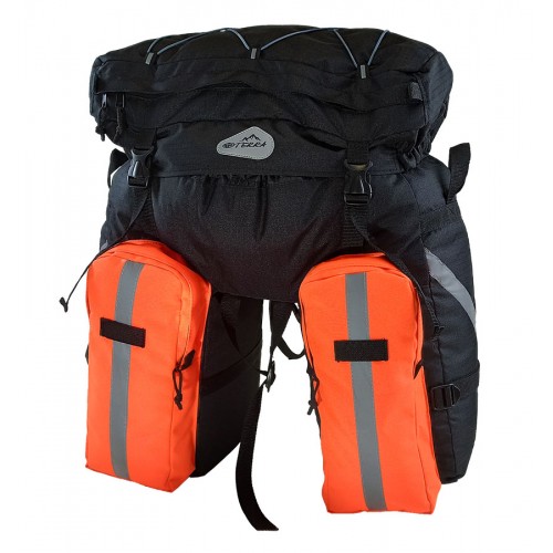 Велорюкзак (штаны) на багажник Пегас 50 л Черный/оранжевый
