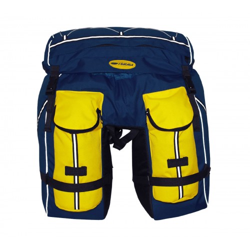 Велорюкзак (штаны) на багажник Пегас 50 л синий/желтый