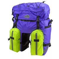 Велорюкзак (штаны) на багажник Пегас 50 л фиолетовый/лимонный